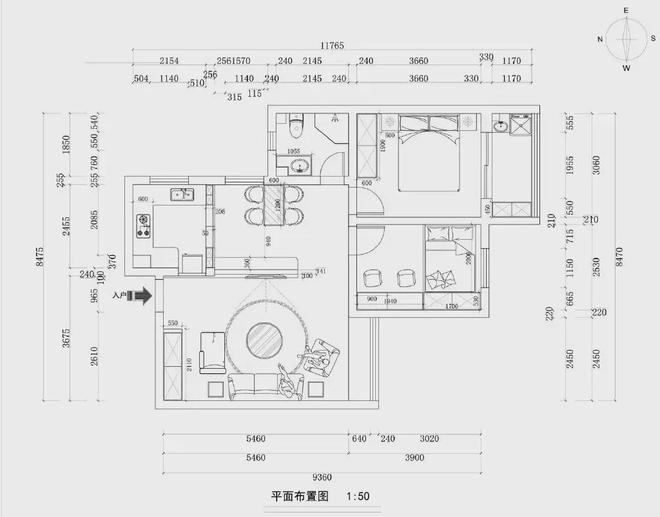 必一体育90㎡现代简约两居配色清爽高级电视墙一墙三用超赞！(图1)